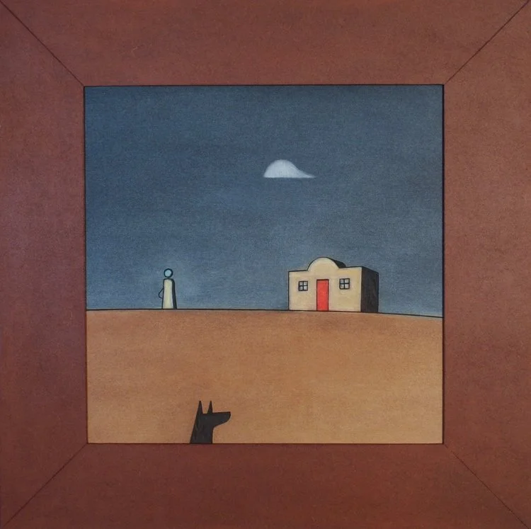 Richard Gorenko | The Last Gas Station for 458 Kilometers, MDF with oil stain, 18 x 18", 2018 