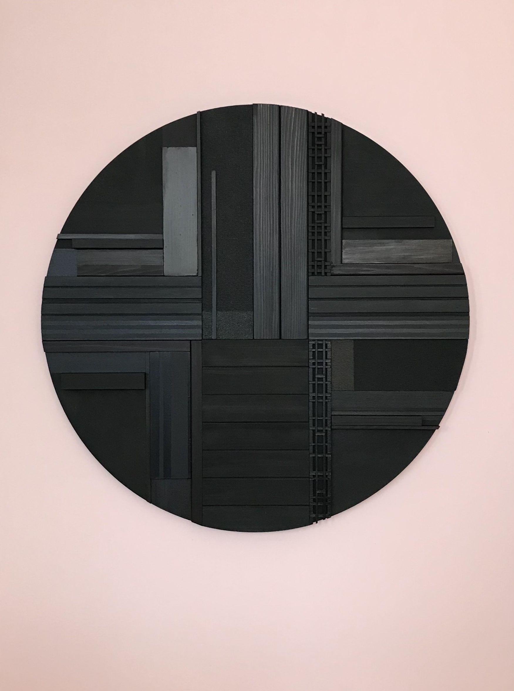 Cameron McKay, "Hunk", CMK014, 2019, Acrylic,charred cedar,mdf on canvas, 40" x 30", $1,540.00 Unframed (+ taxes)