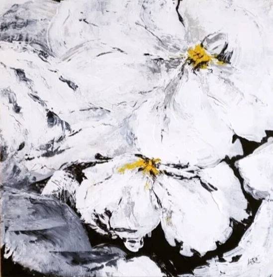 Joleen Claypool, "botanical", 24"x24", acrylic on boxed wood, $275