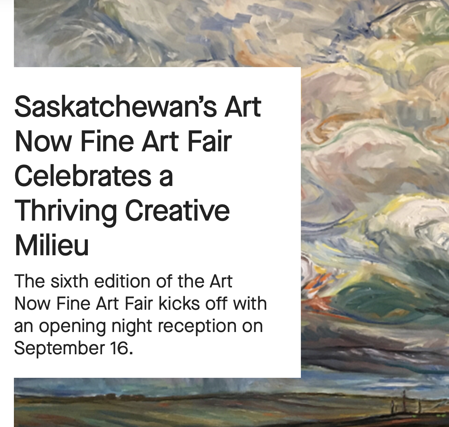 The 2021 Art Now Fine Art Fair Opens September 16