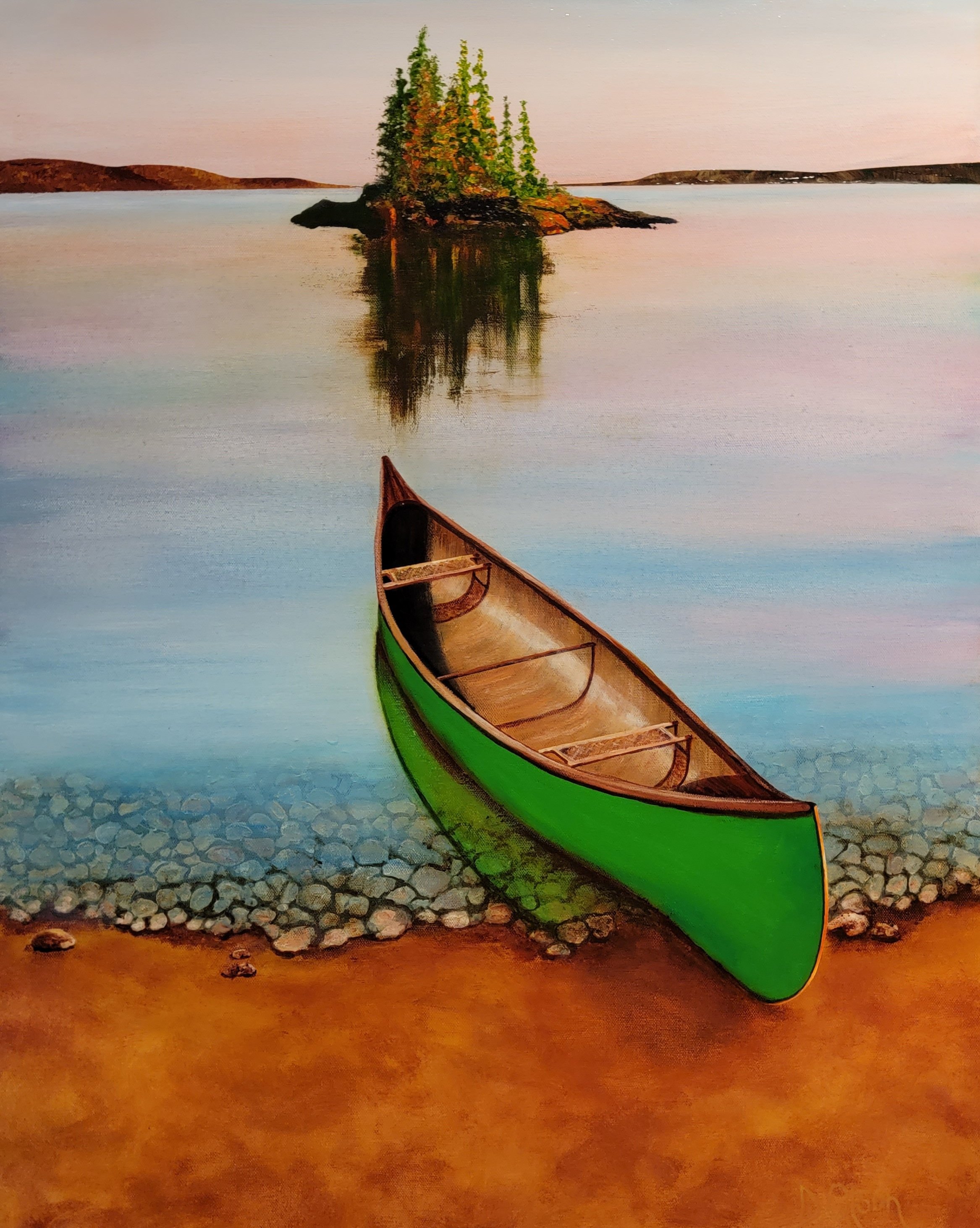 Derek Olson, "Sunset Beach", acrylic on canvas, 30x24", 2021, $3,300