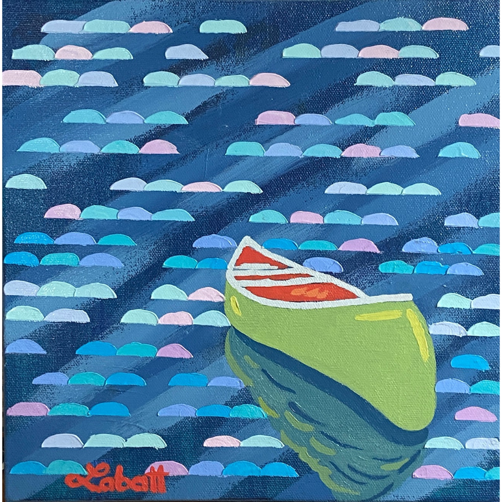 Sharron Labatt, “On With Summer”, acrylic on canvas, 10x10”, $395, available at Hansen Ross House