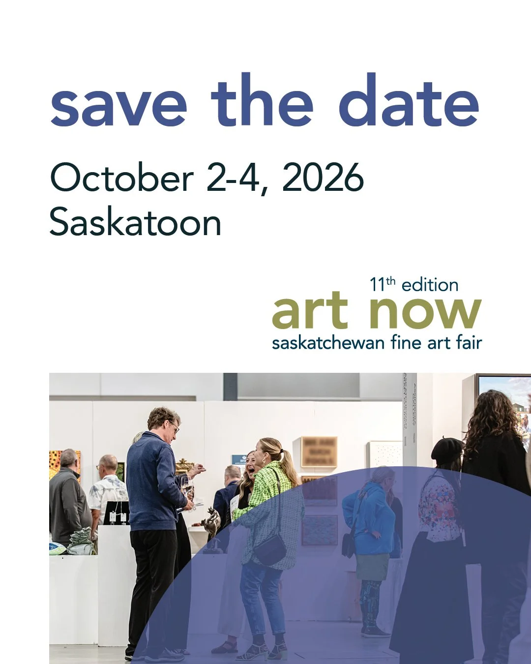🗓️ In just a few months, the 11th edition of the @artnowfineartfair will open in Saskatoon, welcoming thousands of art lovers for a weekend full of fine art. Be sure to save the date and attend Saskatchewan&rsquo;s fine art fair.

#SaskArt #SaskGall