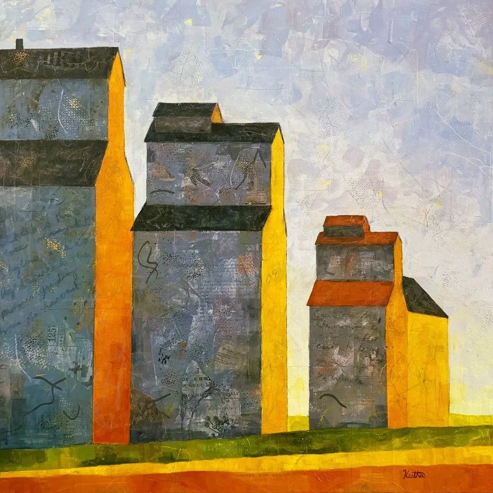 Happy long weekend! Take some time to soak up the last bit of this Saskatchewan summer. ☀️

The SaskGalleries office will be closed on Monday, September 7, for the holiday. 

Artwork shown:
Keitha McClocklin, "Landmarks in Light", mixed med