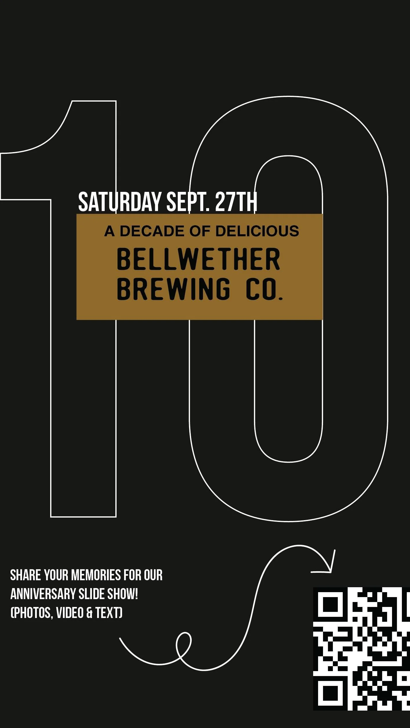 In true Bellwether fashion, we’re celebrating our TENTH Anniversary this Saturday!
Here’s how you can help us celebrate:
•Add your photos, video, text to our bday slideshow (link in profile ๐๐ป)
•Join us for live music Saturd