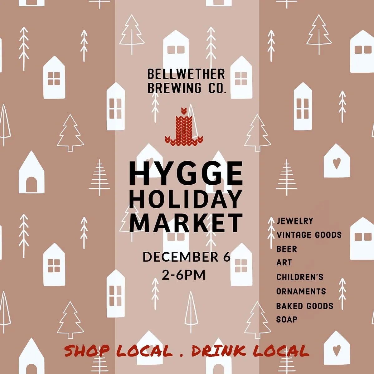 It&rsquo;s coming up on that time of year! 
Our Hygge market at our Monroe taproom is happening Dec.6th, 2-6pm. Only 3 weeks away. 

This years vendors include: 
@foster.vintageandhome 
@zomimade 
@angler_artisan_works 
@watercolorrevival 
@sharistre