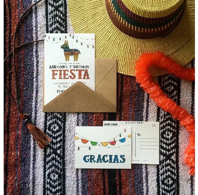 Custom First Birthday Fiesta Invites