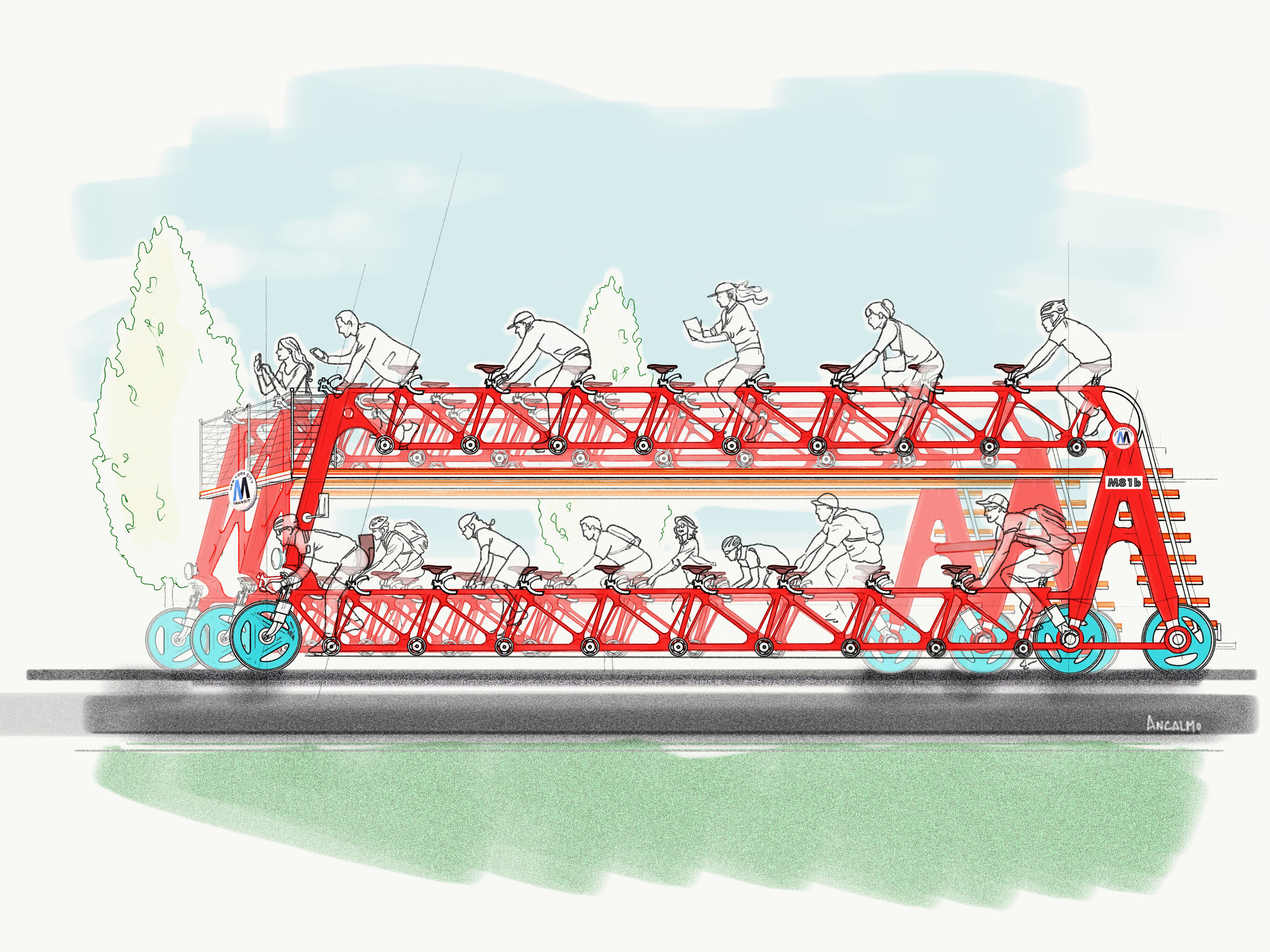 Bus-cycle concept morning commute!