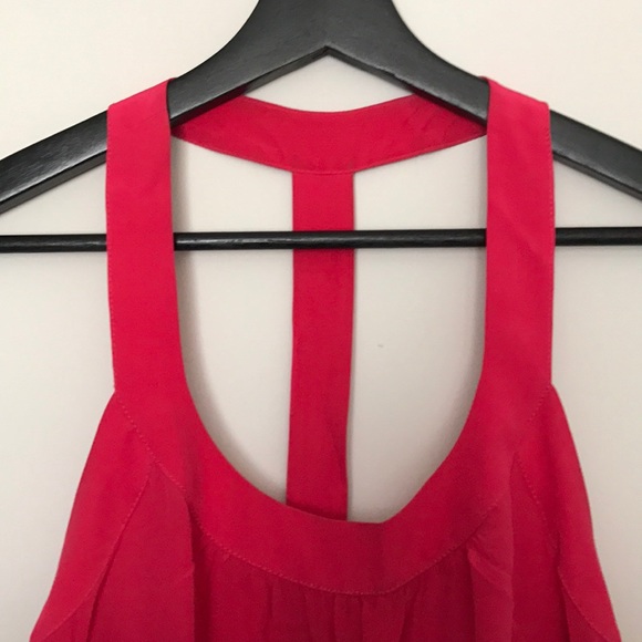 barbie pink t-strap Banana Republic dress