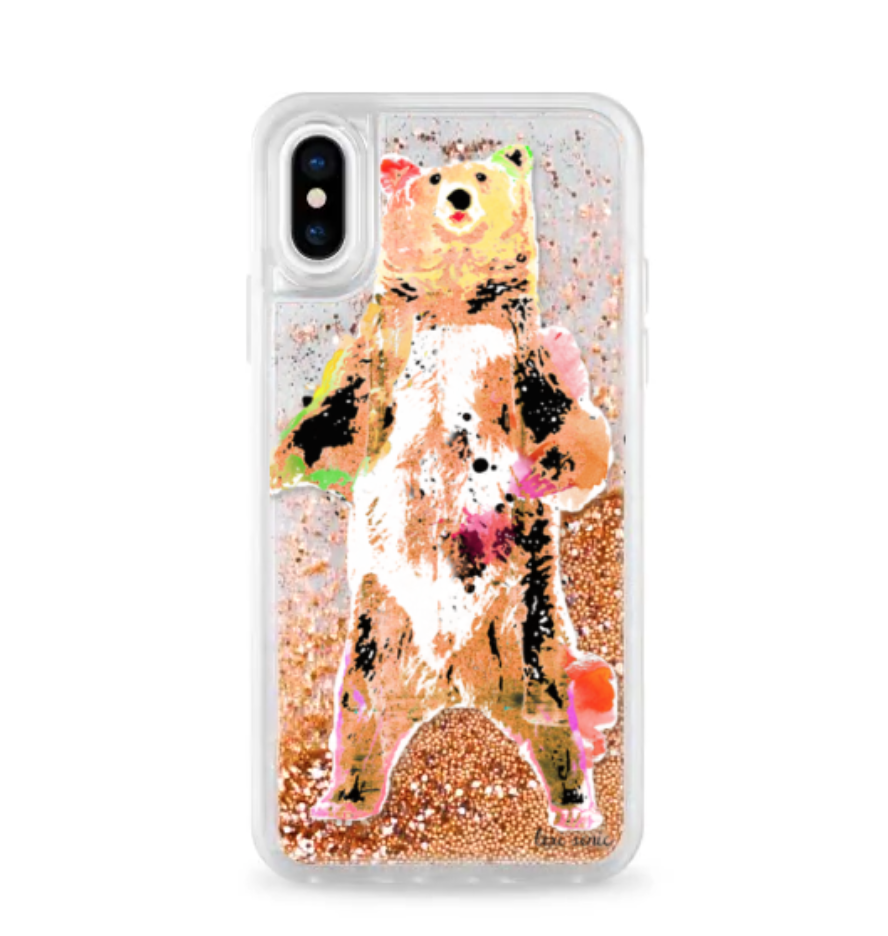 proud bear phone glitter case