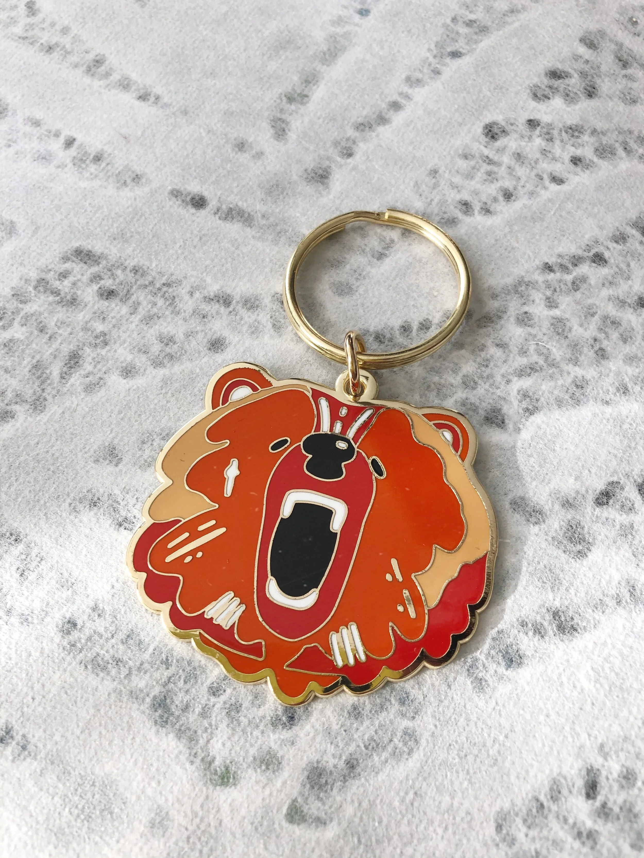 bear hard enamel keychain