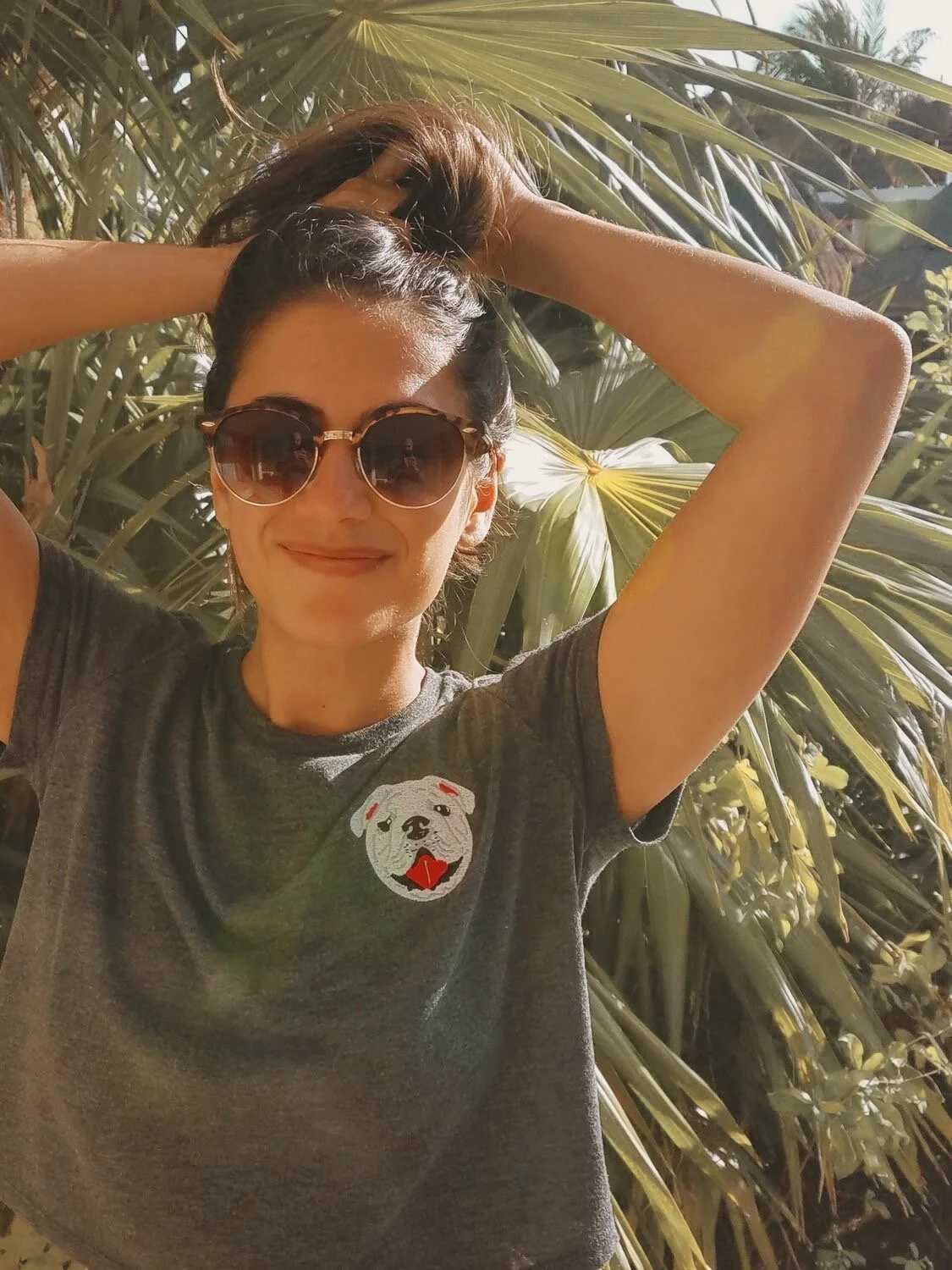 bulldog face crop tee