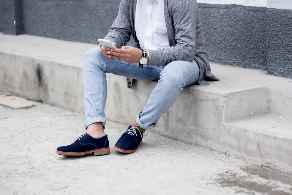 blue suede shoes mens fashion