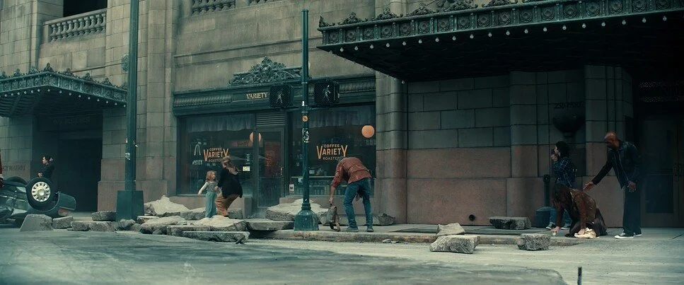 Thunderbolts* Film Stills & Process Art Direction Michael Hersey Production Design Marvel Art Director Set Build Atlanta Backlot Avengers - Helmsley Building NYC