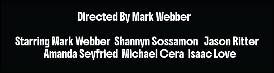 Black background with white text listing the director and actors of a film.