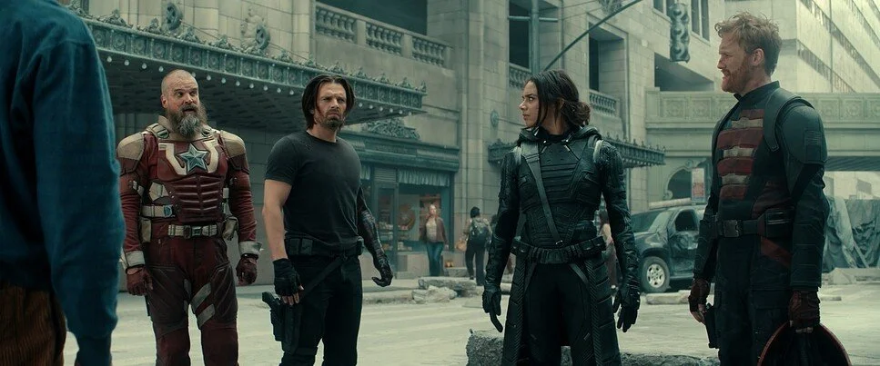 Thunderbolts* Film Stills & Process Art Direction Michael Hersey Production Design Marvel Art Director Set Build Atlanta Backlot Avengers Helmsley Building NYC  Grace Yun 