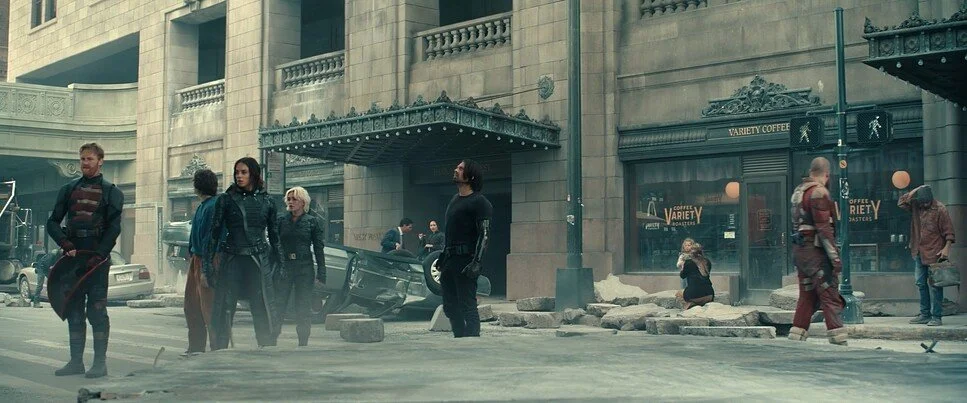 Thunderbolts* Film Stills & Process Art Direction Michael Hersey Production Design Marvel Art Director Set Build Atlanta Backlot Avengers Helmsley Building NYC  Grace Yun 