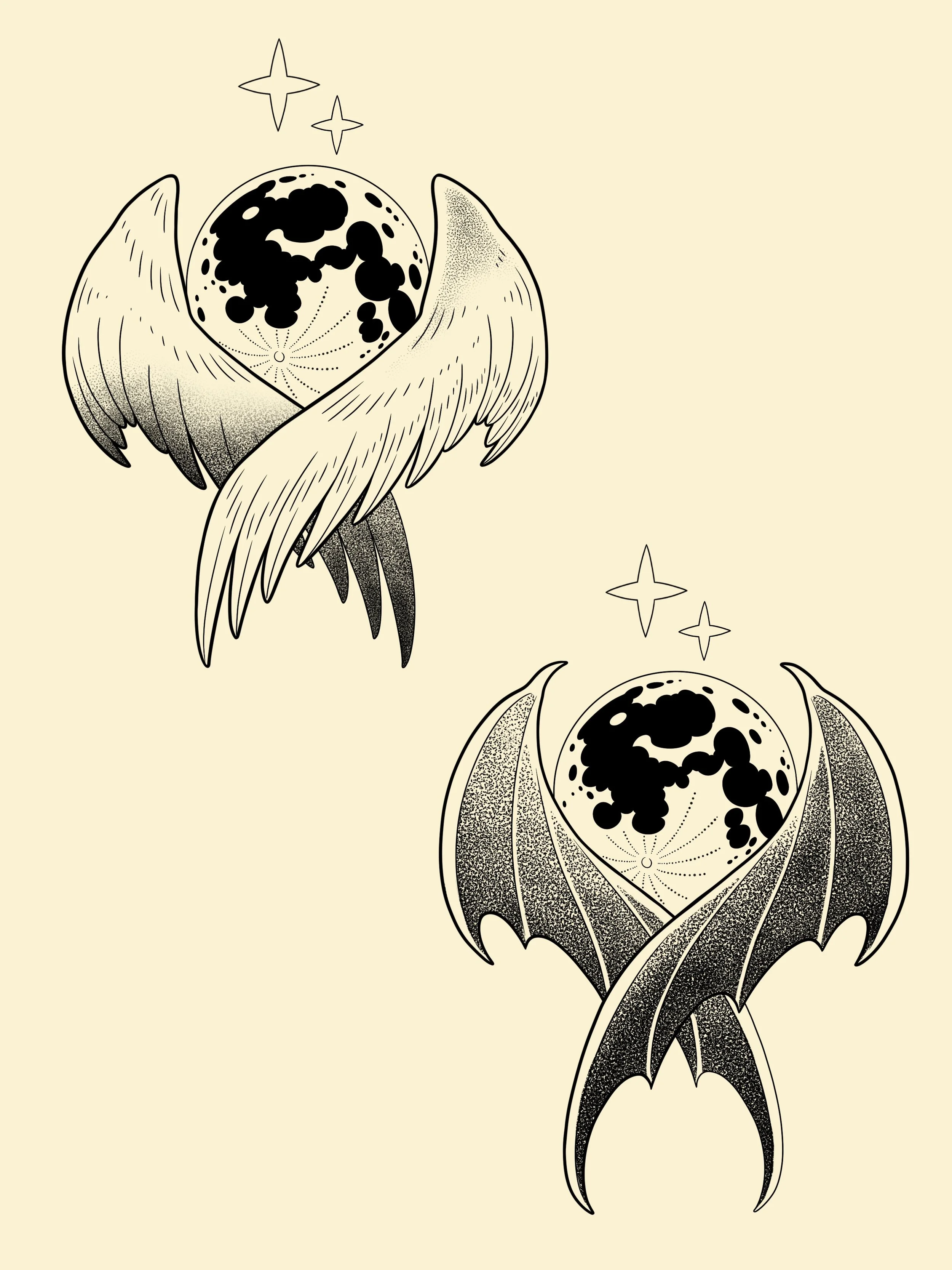 Winged Moons / 5" ~$300