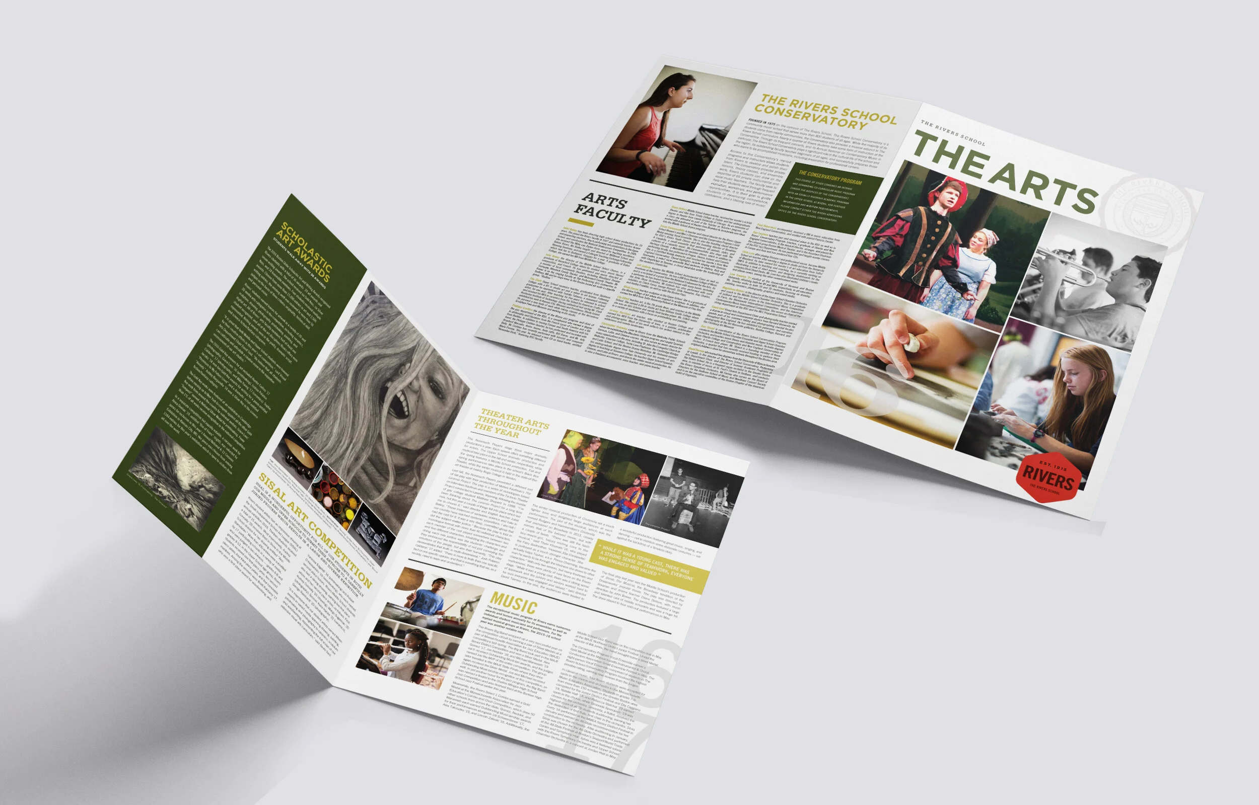  Series of small brochures to highlight different school departments to accompany the yearly view book. 