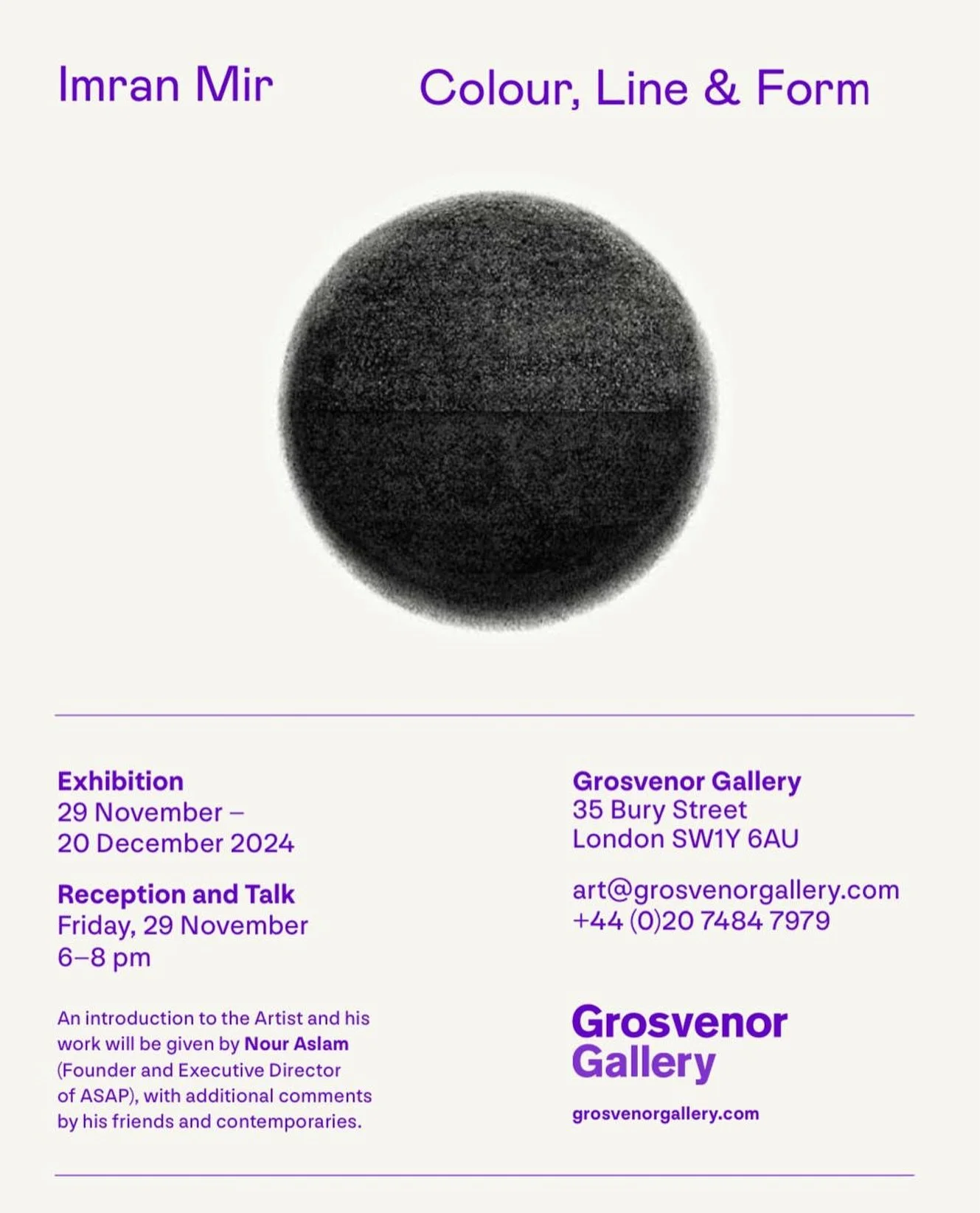 @grosvenorgallery is thrilled to present the first exhibition of visionary Pakistani artist Imran Mir (1950-2014) in London! 

Join us Nov 29 - Dec 20 for a journey through Imran Mir&rsquo;s groundbreaking geometric abstractions and mathematical expl