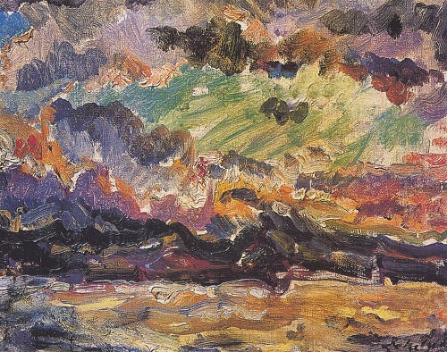 Büyükada’da Lodos, 1968. Tuval üzerine yağlı boya, 33x40 cm 