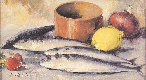 Natürmort üzerine yağlı boya, 25x41 cm (Antik A.Ş.)