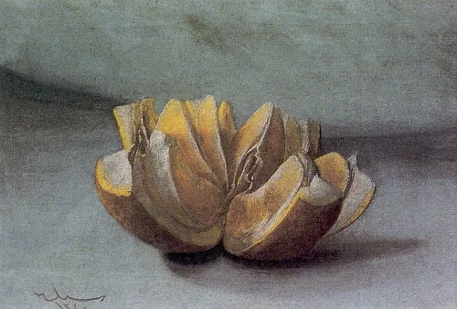 Portakal, tuval üzerine yağlı boya, 33x46 cm (Taviloğlu Koleksiyonu). 