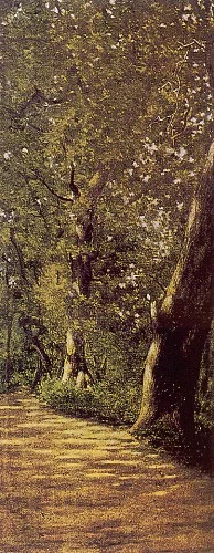 Manzara, tuval üzerine yağlı boya, 78x35.5 cm (İstanbul Resim ve Heykel Müzesi)