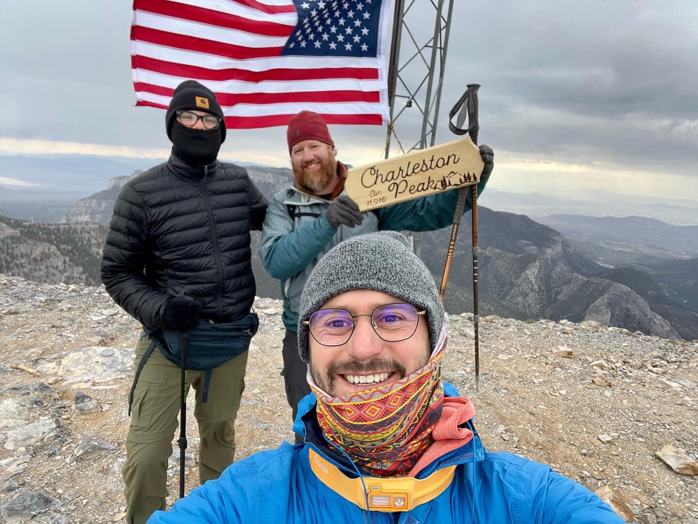 Still reeling &amp; recovering after finally (after previous attempts in 2017 &amp; 2018) climbing to the peak of Mt. Charleston outside Vegas yesterday. 12,000 ft was a huge challenge for me, &amp; I couldn&rsquo;t have done it without my buds @mojp