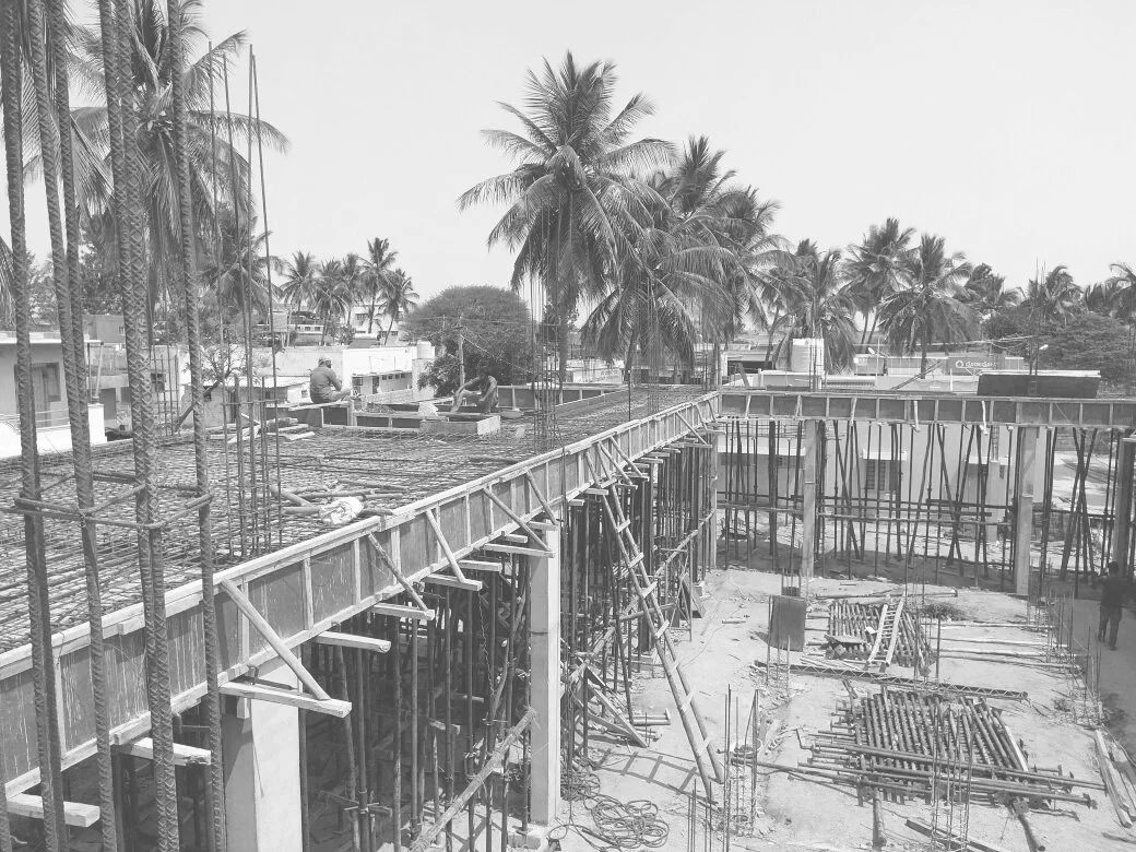 Courtyard House_Under Construction, Chikkaballapura, 2018