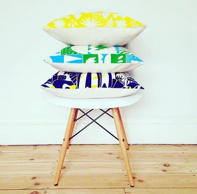 Three exclusive cushion designs for www.heals.com