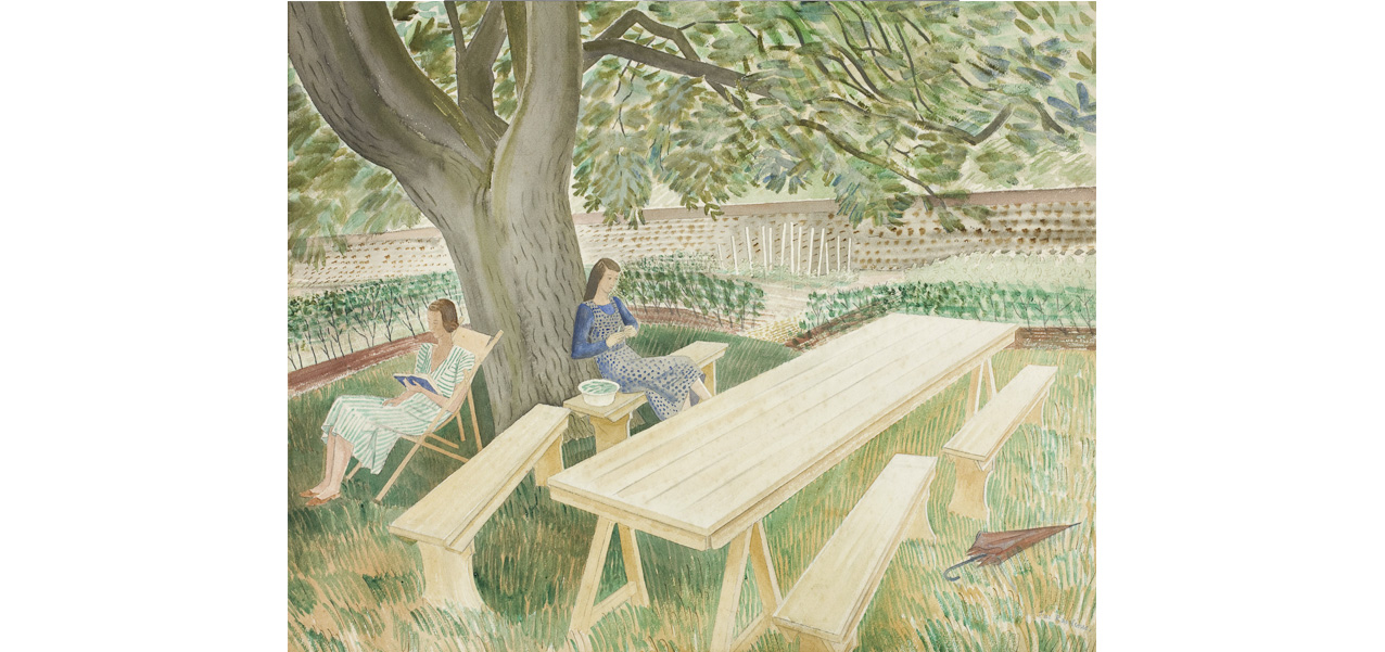 image: Eric Ravilious, Two Women in a Garden , 1939. Fry Art Gallery