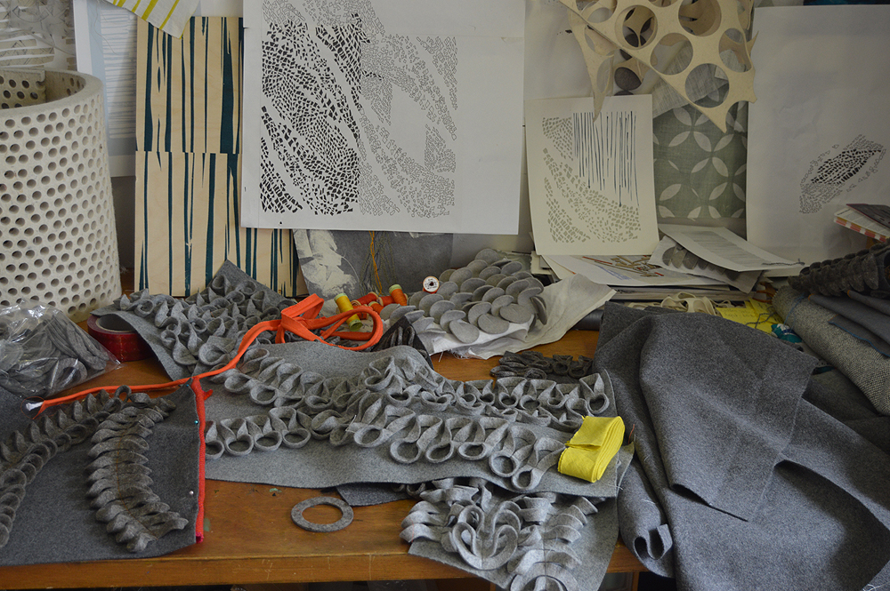 In Georgia's studio sampling and work in progress