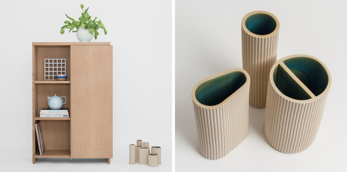 Hallgeir Homstvedt & Jonah Takagi worked together and came up with to very different products. A cabinet and a series of vessels. Photo: nytimes
