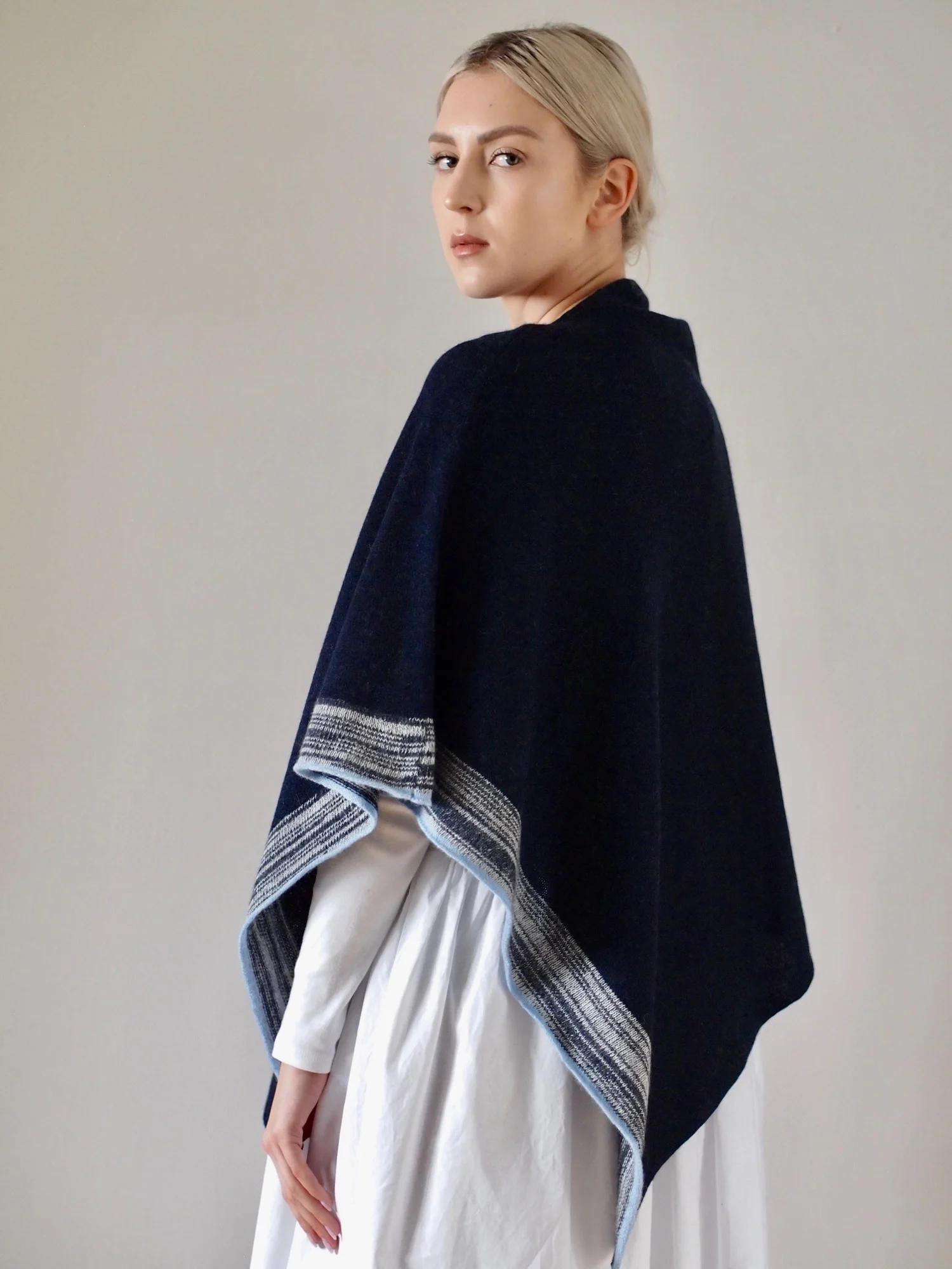 blended stripe poncho- oxford blue 2.jpg