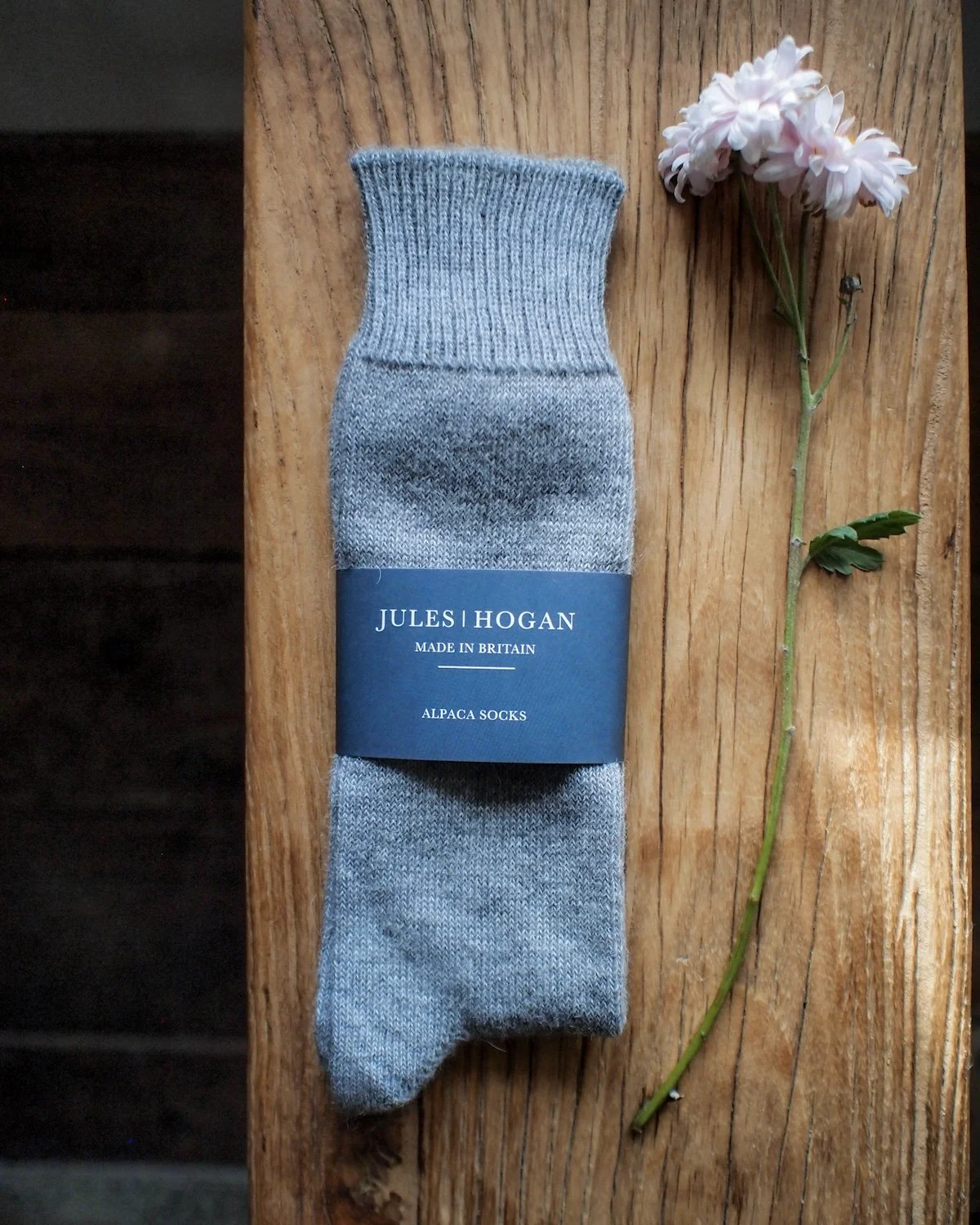 Alpaca Plain Socks Pebble
