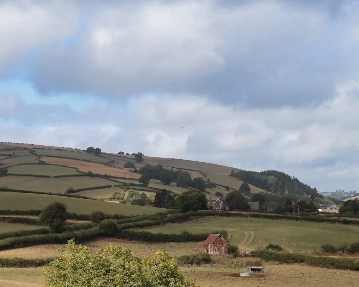 Beautiful Shropshire landscape at Clun Castle.