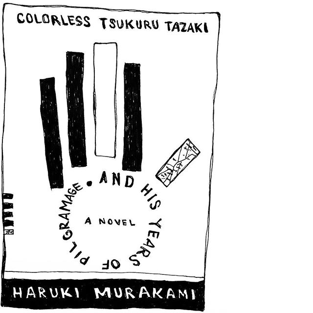 last summer's #summerreading, #ColorlessTsukuruTazakiAndHisYearsOfPilgrimage #colorlessTsukuruTazaki #HarukiMurakami #bookcoverdesign #drawing #penandpaper #dailydraw #illustration #drawnbysarah