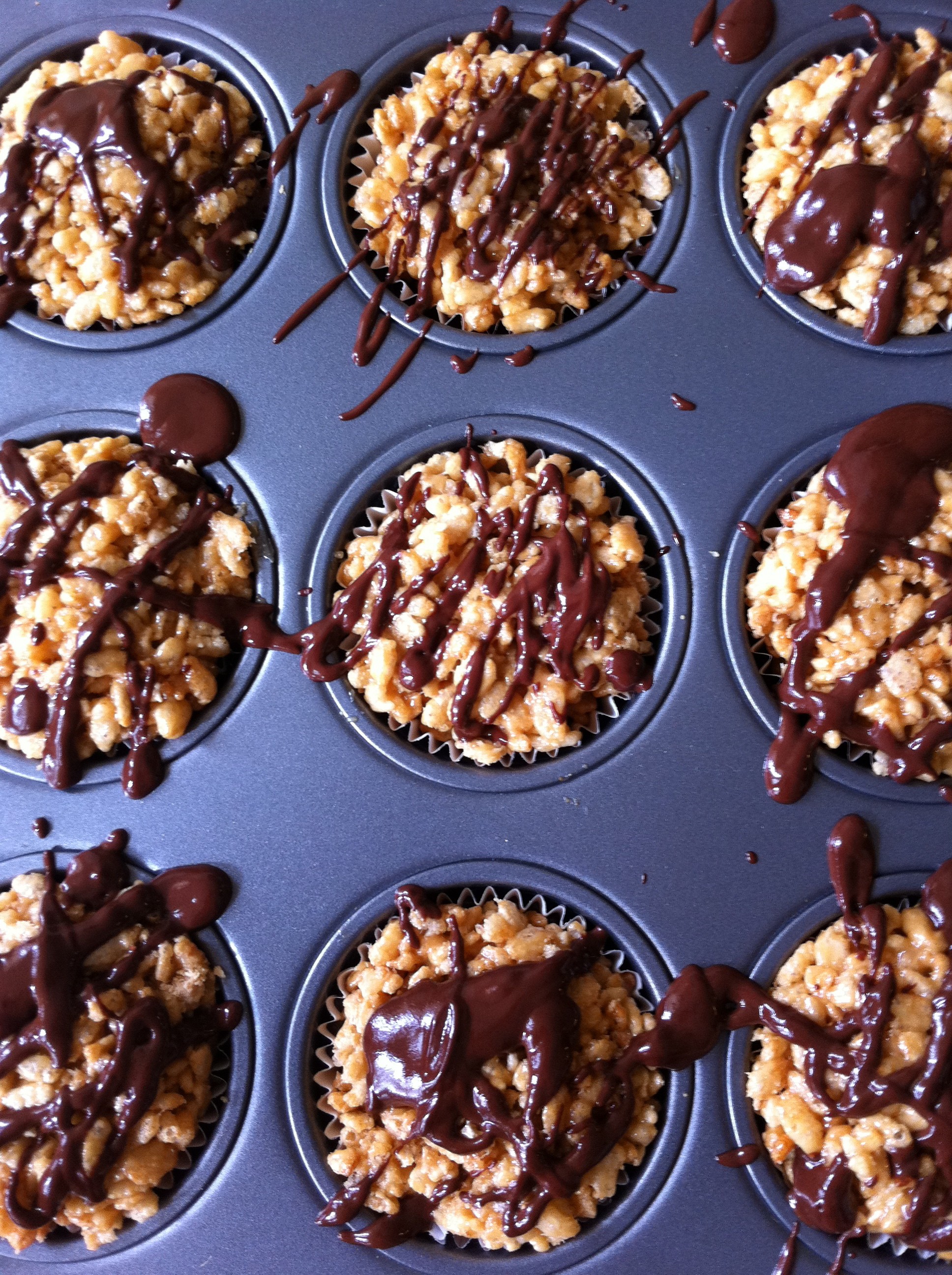 Brown Rice Crispy Treats- Vegan Style With Cashew Butter and Dark Chocolate!