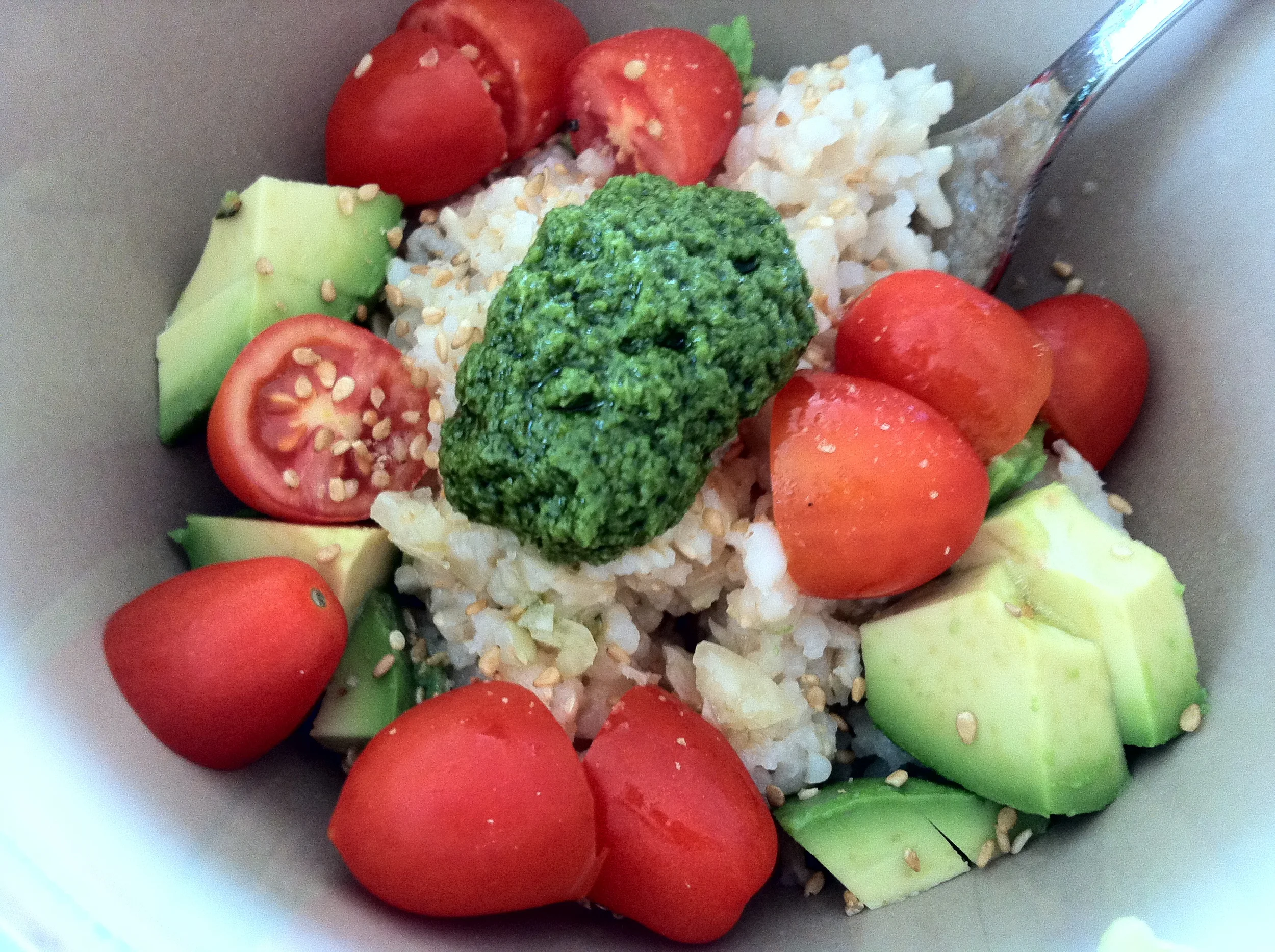 Brown Rice with Pesto Dinner