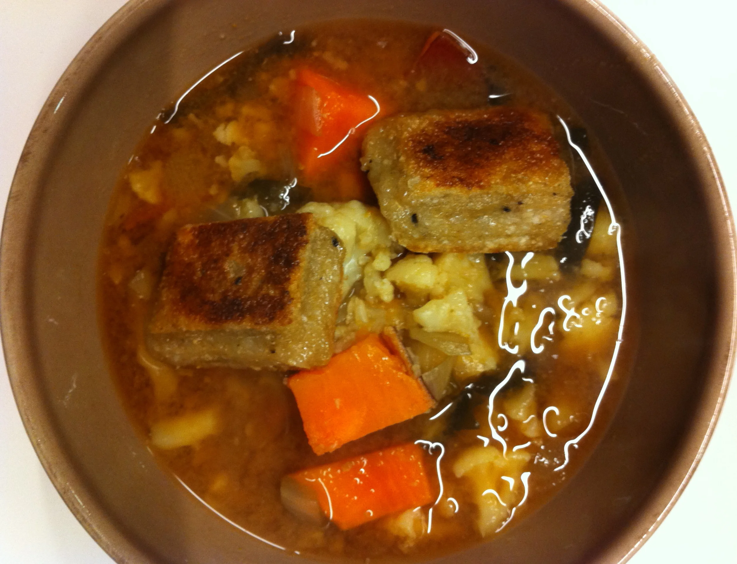 Cauliflower and Sweet Potato Miso Soup AND Nori Rolls= Superdelicious and Superhealthy Dinner at the Kessner Residence