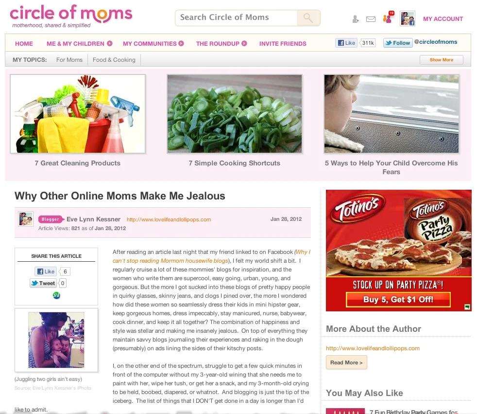 Check Out My Article Over at Circle Of Moms!