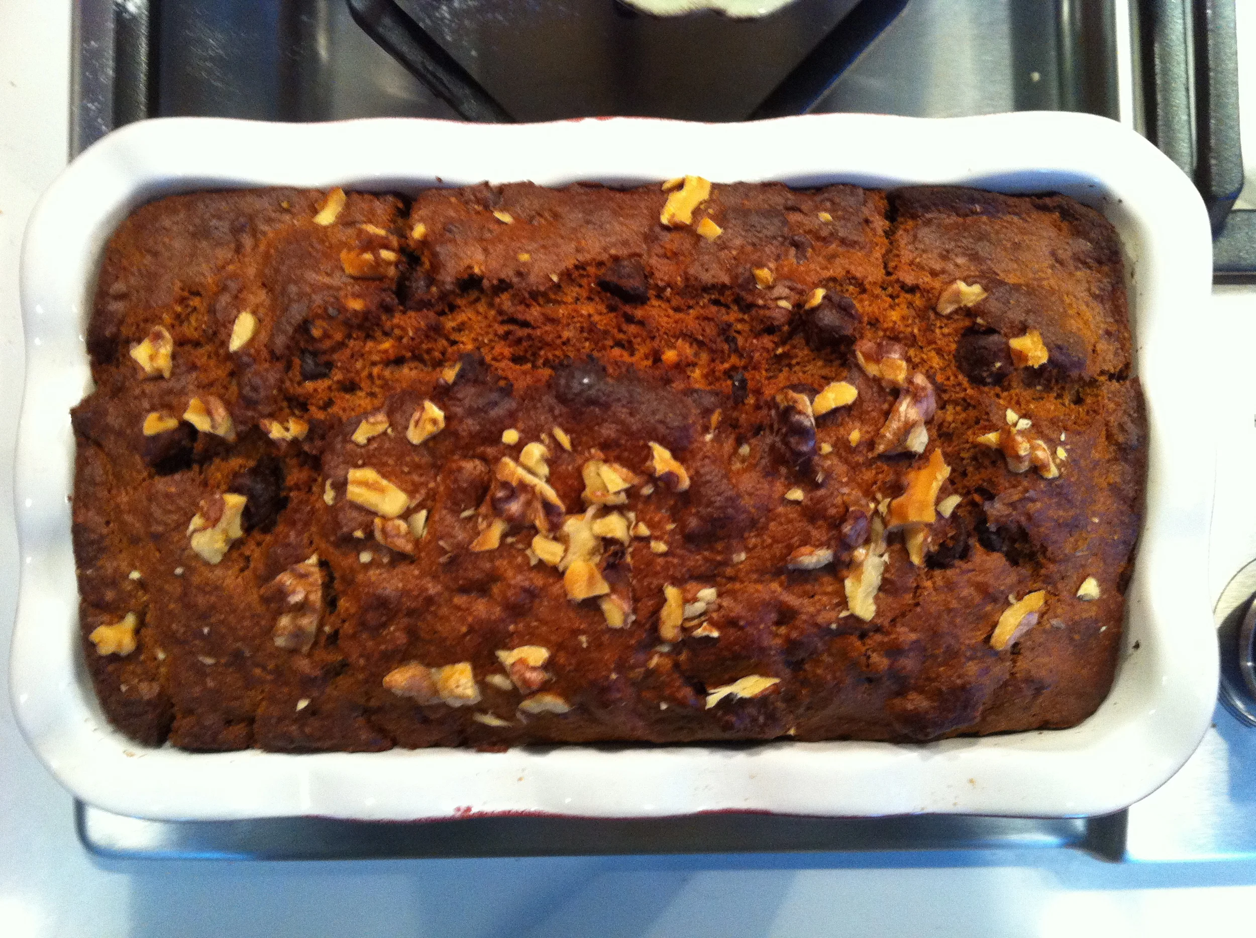 Vegan Banana Bread with Chocolate Chips and Walnuts