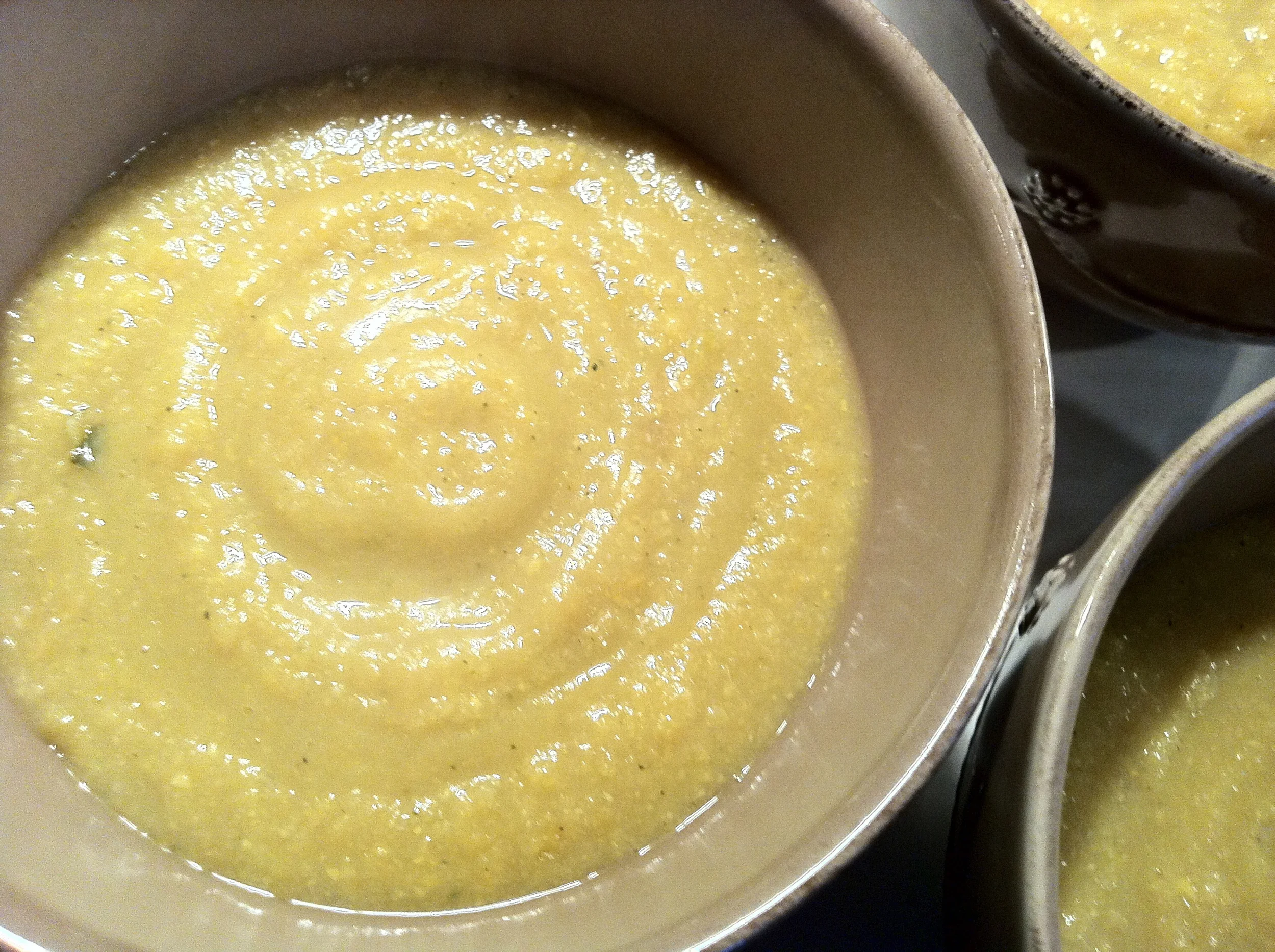 Vegan Delicata Squash and Corn Soup
