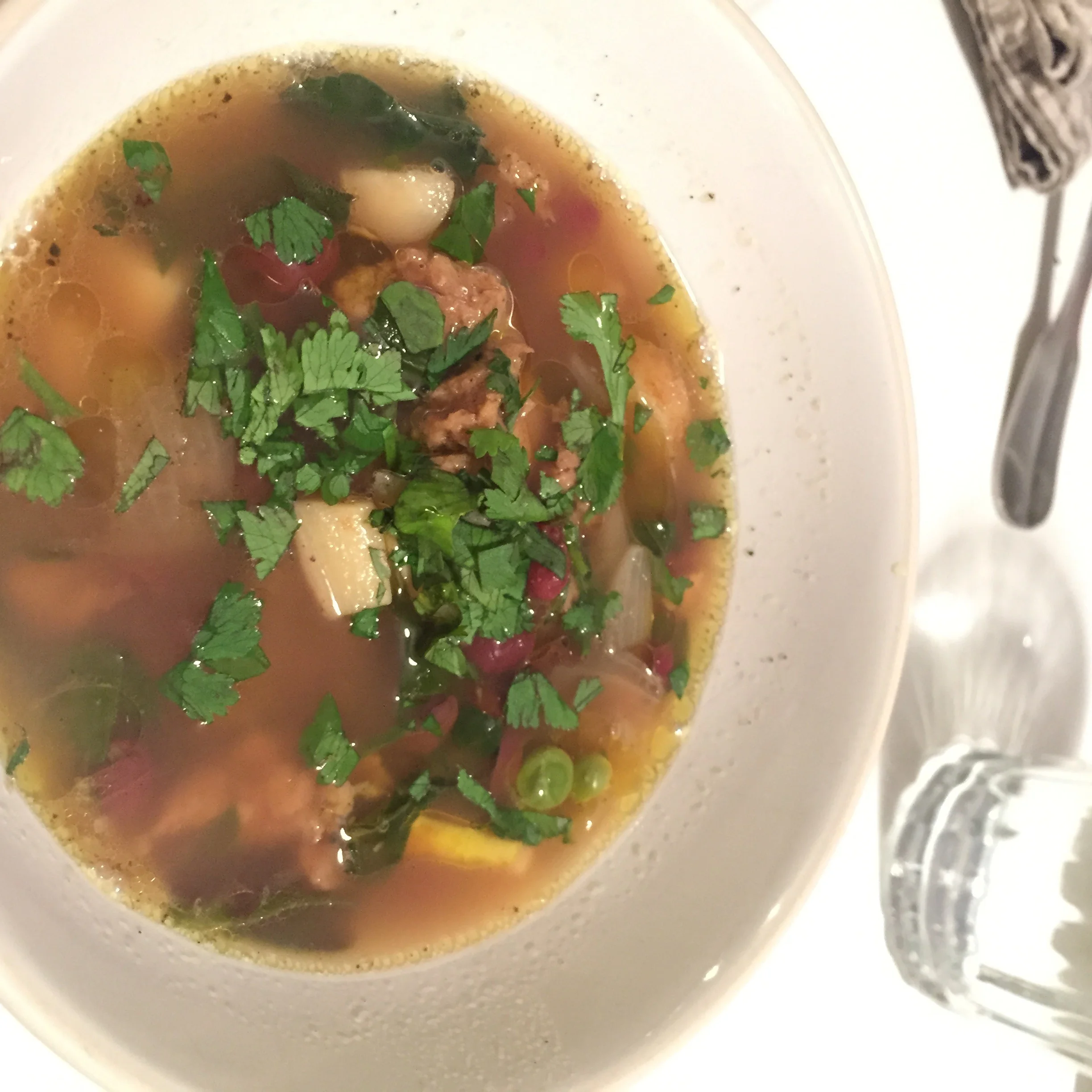 Winter (vegan) Sausage Soup for the Sick