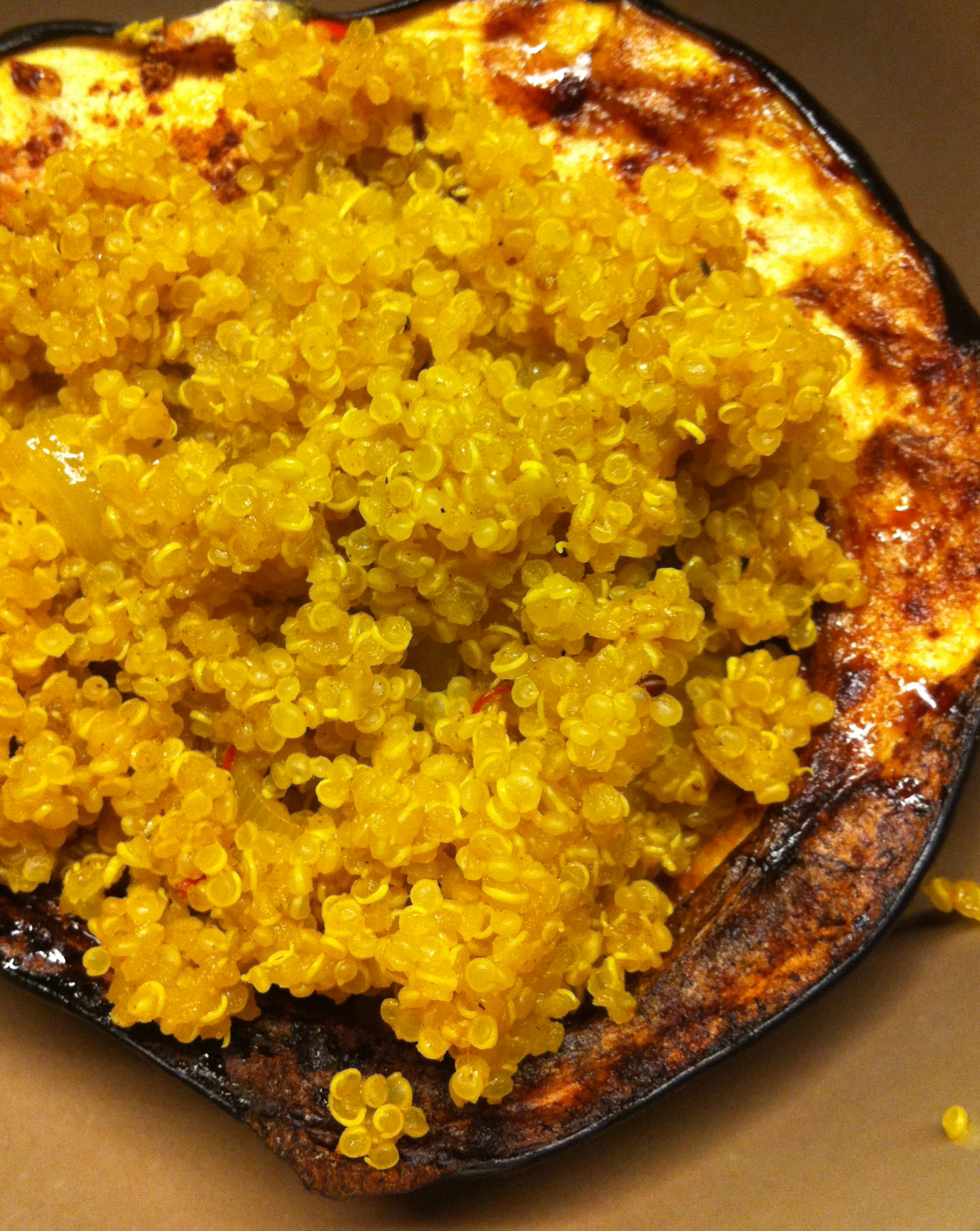 Love Life and Lollipops- Saffron Quinoa with Roasted Acorn Squash