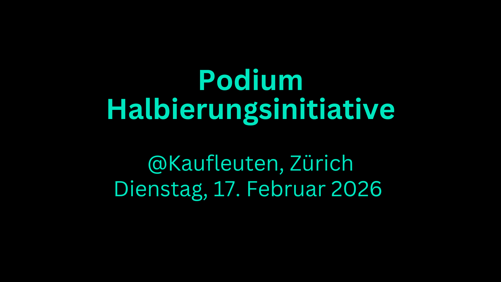 Podium zur Halbierungsinitiative