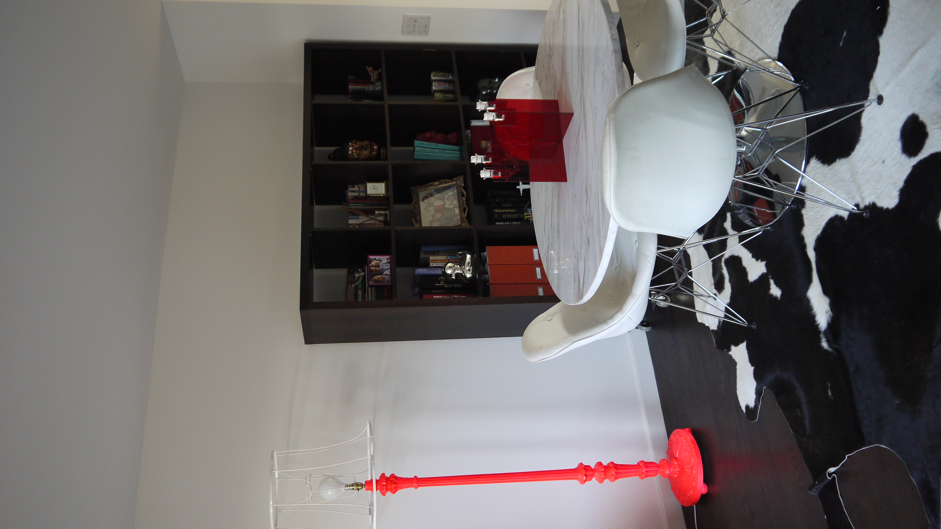 Before: the dining area in its old monochrome style