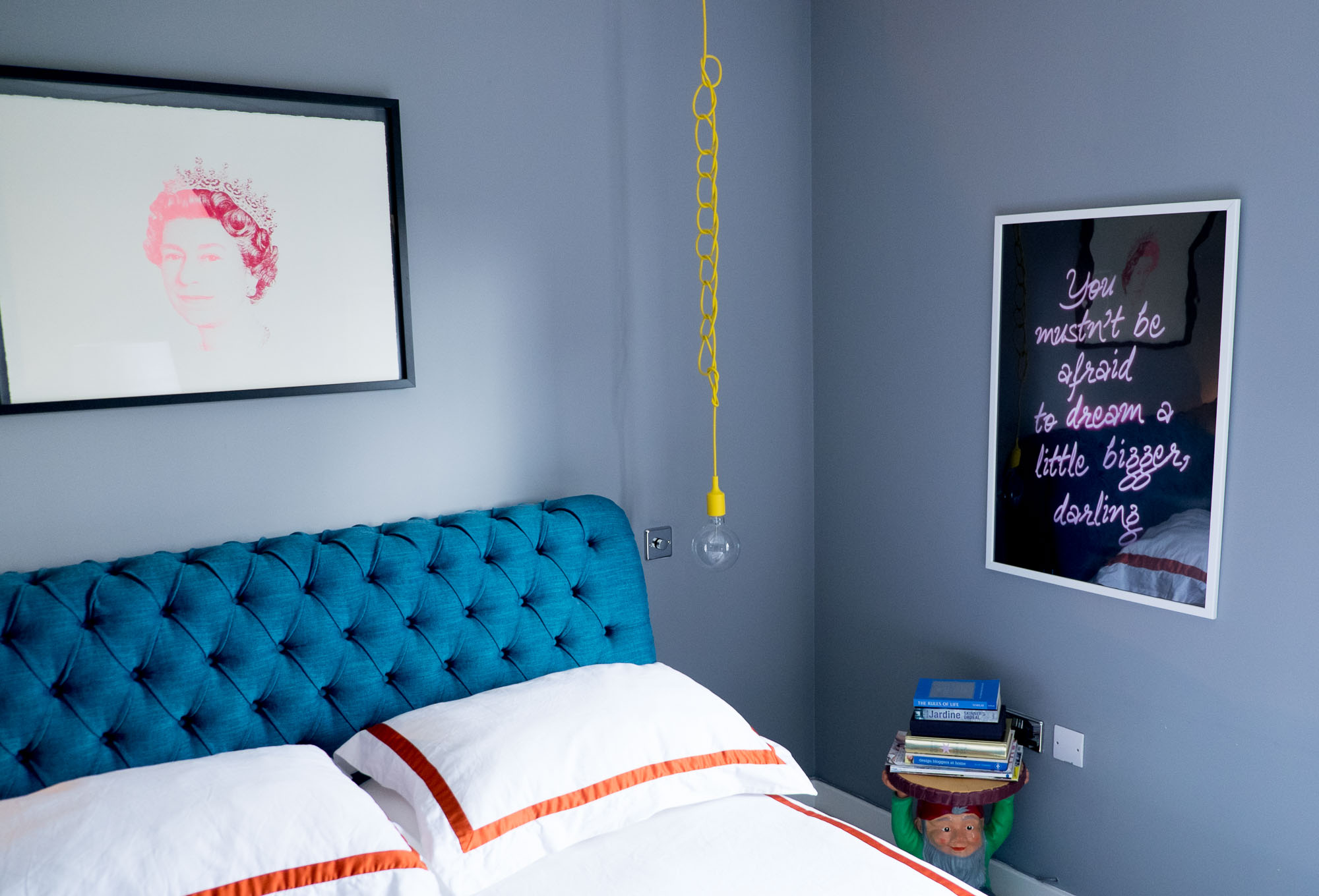 'Dream a little bigger' print from The Loft and Us featured in Stella + the Stars' own master bedroom - prices start at £29.99