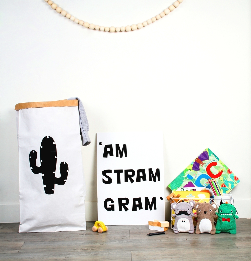 The funky cactus design of the Mon Petit Zoréol paper bags... 
